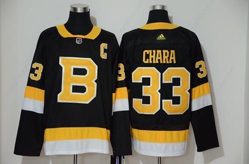 Men’s Boston Bruins #33 Zdeno Chara Black Throwback Authentic Stitched Hockey Jersey