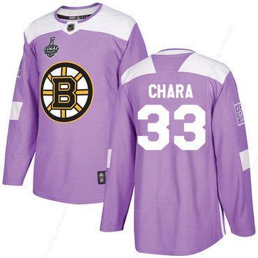 Men’s Boston Bruins #33 Zdeno Chara Purple Authentic Fights Cancer 2019 Stanley Cup Final Bound Stitched Hockey Jersey