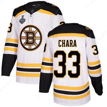 Men’s Boston Bruins #33 Zdeno Chara White Road Authentic 2019 Stanley Cup Final Bound Stitched Hockey Jersey