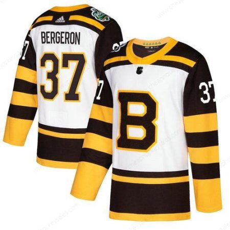 Men’s Boston Bruins #37 Patrice Bergeron Adidas 2019 Winter Classic Authentic Player White Jersey