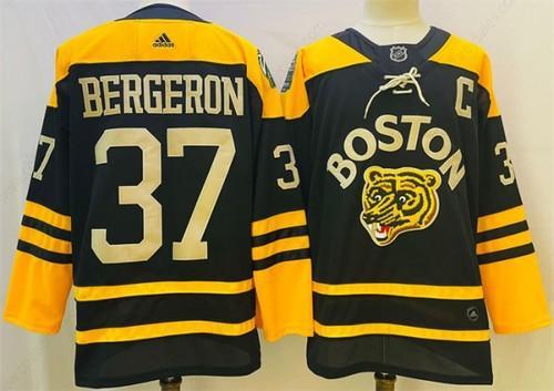 Men’s Boston Bruins #37 Patrice Bergeron Black Classic Primegreen Stitched Jersey