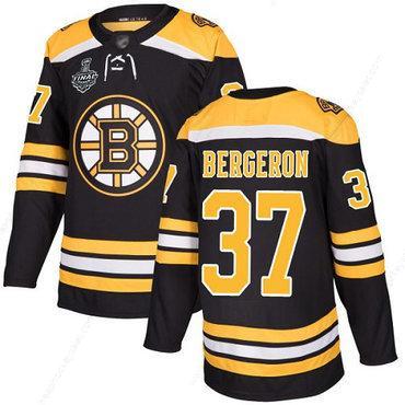 Men’s Boston Bruins #37 Patrice Bergeron Black Home Authentic 2019 Stanley Cup Final Bound Stitched Hockey Jersey