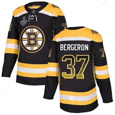 Men’s Boston Bruins #37 Patrice Bergeron Black Home Authentic Drift Fashion 2019 Stanley Cup Final Bound Stitched Hockey Jersey