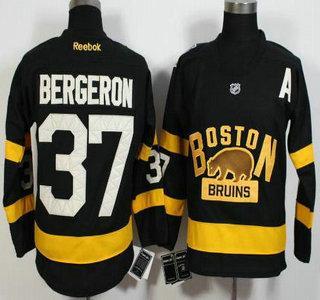 Men’s Boston Bruins #37 Patrice Bergeron Reebok Black 2016 Winter Classic Premier Jersey