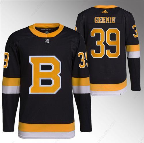 Men’s Boston Bruins #39 Morgan Geekie Black Home Breakaway Stitched Jersey