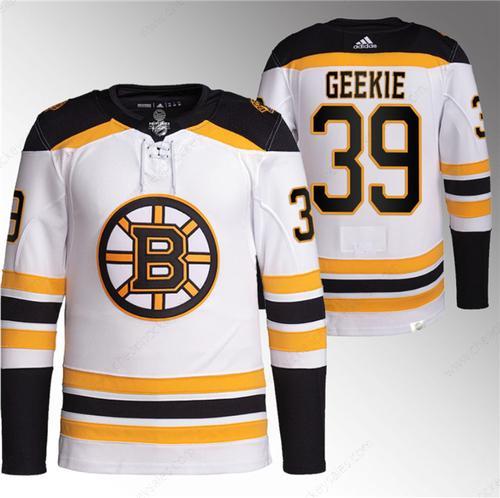 Men’s Boston Bruins #39 Morgan Geekie White Stitched Jersey