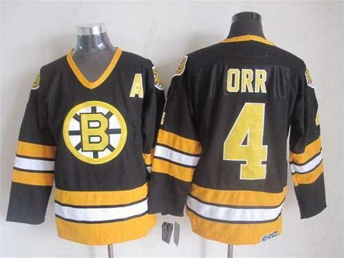 Men’s Boston Bruins #4 Bobby Orr 1981-82 Black CCM Vintage Throwback Jersey