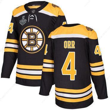 Men’s Boston Bruins #4 Bobby Orr Black Home Authentic 2019 Stanley Cup Final Bound Stitched Hockey Jersey