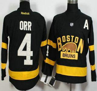 Men’s Boston Bruins #4 Bobby Orr Reebok Black 2016 Winter Classic Premier Jersey