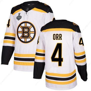 Men’s Boston Bruins #4 Bobby Orr White Road Authentic 2019 Stanley Cup Final Bound Stitched Hockey Jersey