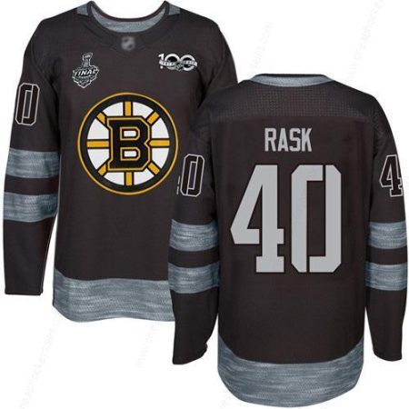 Men’s Boston Bruins #40 Tuukka Rask Black 1917-2017 100Th Anniversary 2019 Stanley Cup Final Bound Stitched Hockey Jersey