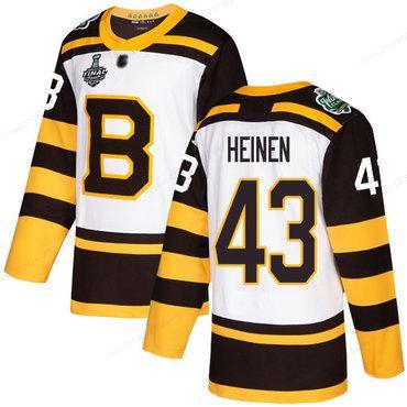 Men’s Boston Bruins #43 Danton Heinen White Authentic 2019 Winter Classic 2019 Stanley Cup Final Bound Stitched Hockey Jersey