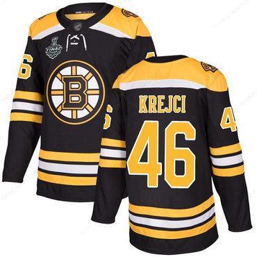 Men’s Boston Bruins #46 David Krejci Black Home Authentic 2019 Stanley Cup Final Bound Stitched Hockey Jersey