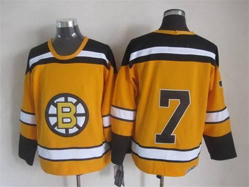 Men’s Boston Bruins #7 Phil Esposito 1959-60 Yellow CCM Vintage Throwback Jersey