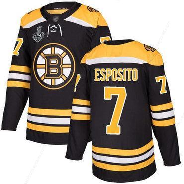 Men’s Boston Bruins #7 Phil Esposito Black Home Authentic 2019 Stanley Cup Final Bound Stitched Hockey Jersey