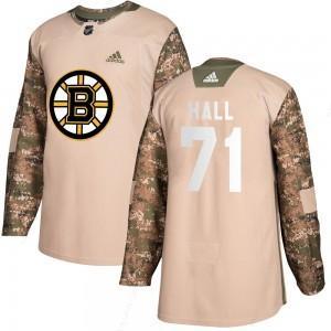 Men’s Boston Bruins #71 Taylor Hall Adidas Authentic Veterans Day Practice Camo Jersey