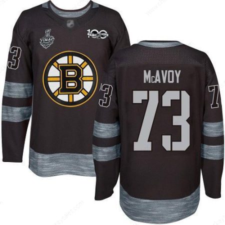 Men’s Boston Bruins #73 Charlie Mcavoy Black 1917-2017 100Th Anniversary 2019 Stanley Cup Final Bound Stitched Hockey Jersey