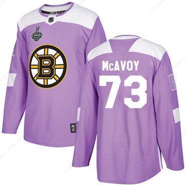 Men’s Boston Bruins #73 Charlie Mcavoy Purple Authentic Fights Cancer 2019 Stanley Cup Final Bound Stitched Hockey Jersey