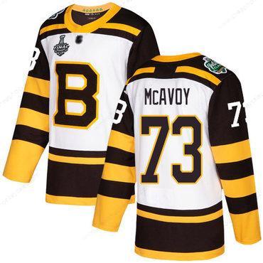 Men’s Boston Bruins #73 Charlie Mcavoy White Authentic 2019 Winter Classic 2019 Stanley Cup Final Bound Stitched Hockey Jersey