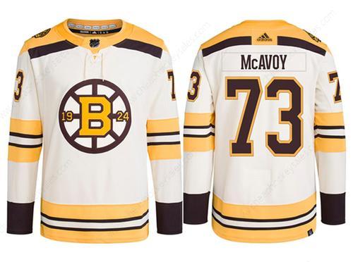 Men’s Boston Bruins #73 Charlie Mcavoy White Stitched Jersey