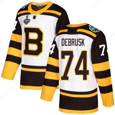 Men’s Boston Bruins #74 Jake Debrusk White Authentic 2019 Winter Classic 2019 Stanley Cup Final Bound Stitched Hockey Jersey