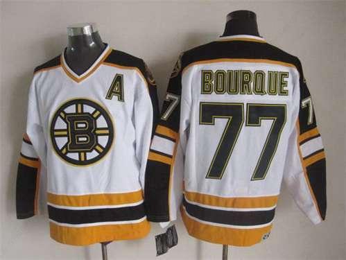 Men’s Boston Bruins #77 Ray Bourque 1996-97 White CCM Vintage Throwback Jersey