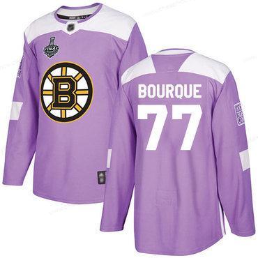 Men’s Boston Bruins #77 Ray Bourque Purple Authentic Fights Cancer 2019 Stanley Cup Final Bound Stitched Hockey Jersey