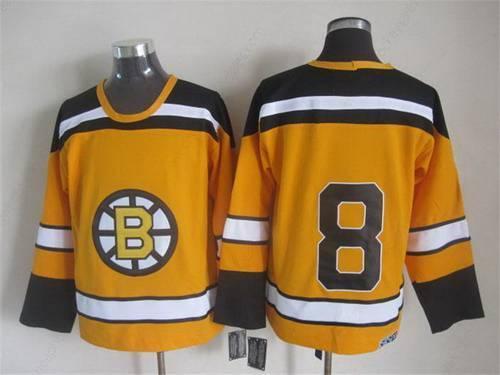 Men’s Boston Bruins #8 Cam Neely 1959-60 Yellow CCM Vintage Throwback Jersey