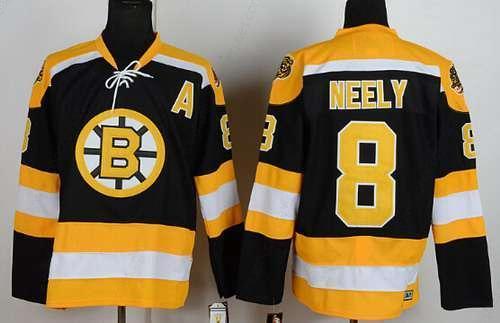 Men’s Boston Bruins #8 Cam Neely 1967-68 Black CCM Vintage Throwback Jersey