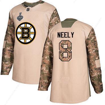 Men’s Boston Bruins #8 Cam Neely Camo Authentic 2017 Veterans Day 2019 Stanley Cup Final Bound Stitched Hockey Jersey