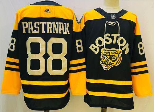 Men’s Boston Bruins #88 David Pastrnak Black Classic Primegreen Stitched Jersey