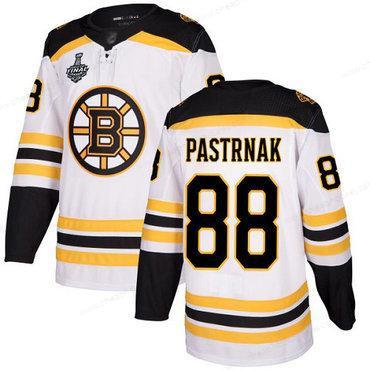 Men’s Boston Bruins #88 David Pastrnak White Road Authentic 2019 Stanley Cup Final Bound Stitched Hockey Jersey