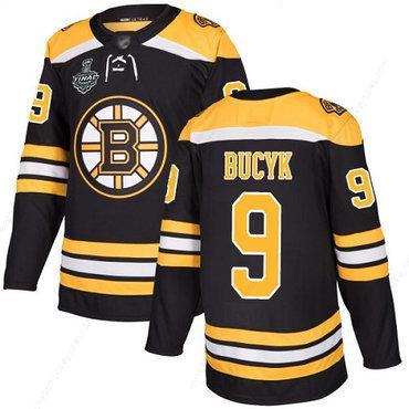 Men’s Boston Bruins #9 Johnny Bucyk Black Home Authentic 2019 Stanley Cup Final Bound Stitched Hockey Jersey