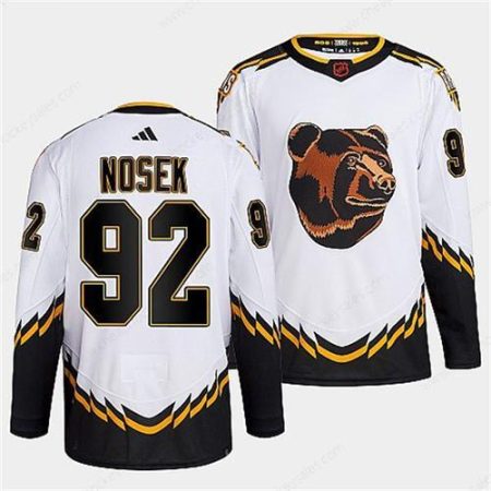 Men’s Boston Bruins #92 Tomas Nosek 2022 White Reverse Retro Stitched Jersey