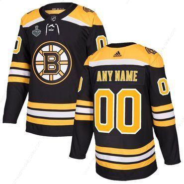 Men’s Boston Bruins Any Name Adidas NHL Authentic Pro Home Jersey With 2019 Stanley Cup Finals Patch