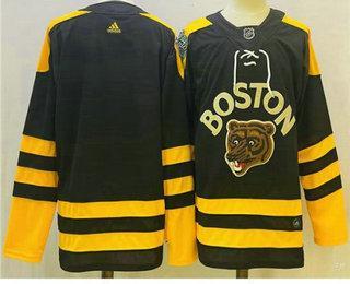 Men’s Boston Bruins Blank Black 2023 Winter Classic Stitched Jersey