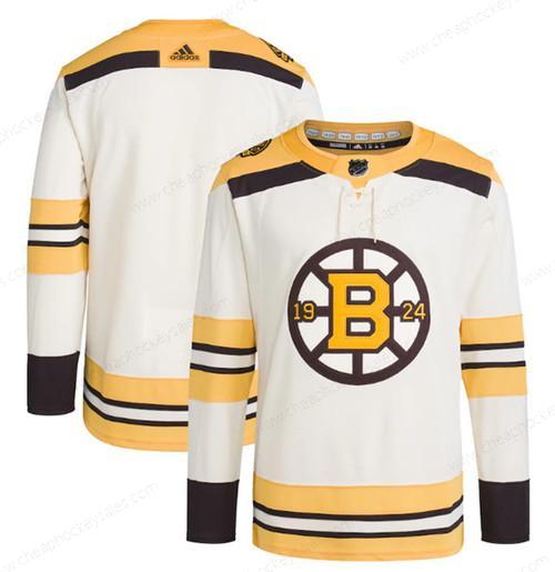 Men’s Boston Bruins Blank Cream 100Th Anniversary Stitched Jersey