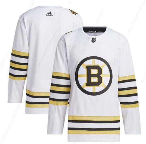 Men’s Boston Bruins Blank White 100Th Anniversary Primegreen Stitched Jersey