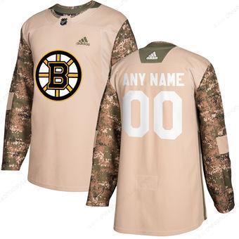 Men’s Boston Bruins Camo Adidas Veterans Day Custom Practice Jersey