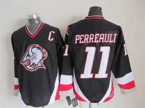 Men’s Buffalo Sabres #11 Gilbert Perreault 1996-97 Black CCM Vintage Throwback Jersey