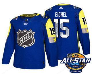 Men’s Buffalo Sabres #15 Jack Eichel Blue 2018 NHL All-Star Stitched Ice Hockey Jersey