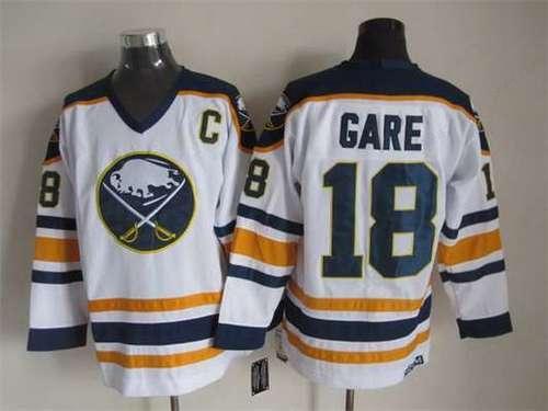 Men’s Buffalo Sabres #18 Danny Gare 1983-84 White CCM Vintage Throwback Jersey