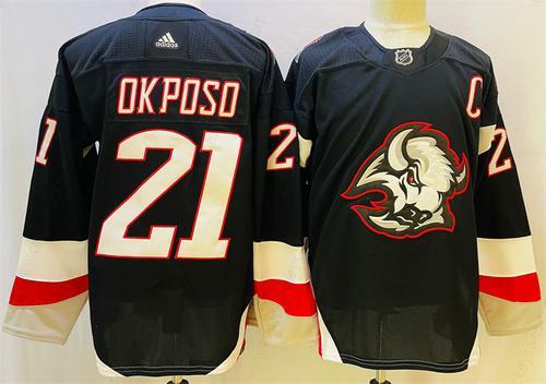 Men’s Buffalo Sabres #21 Kyle Okposo 2022-23 Black Stitched Jersey