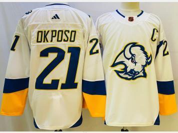 Men’s Buffalo Sabres #21 Kyle Okposo White 2022 Reverse Retro Authentic Jersey