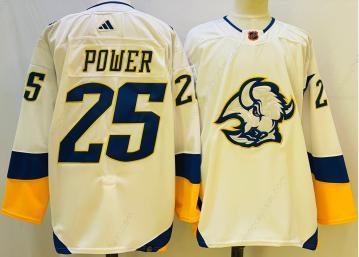 Men’s Buffalo Sabres #25 Owen Power White 2022 Reverse Retro Authentic Jersey