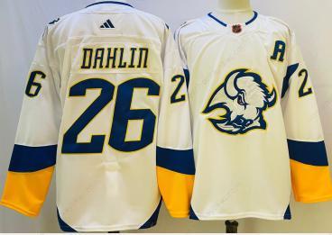 Men’s Buffalo Sabres #26 Rasmus Dahlin White 2022 Reverse Retro Authentic Jersey