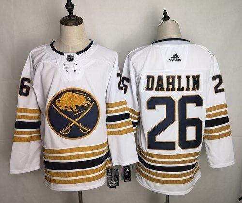 Men’s Buffalo Sabres 26 Rasmus Dahlin White 50Th Anniversary Adidas Jersey