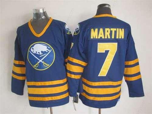 Men’s Buffalo Sabres #7 Rick Martin 1983-84 Navy Blue CCM Vintage Throwback Jersey