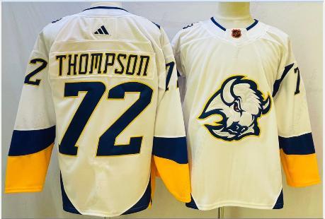 Men’s Buffalo Sabres #72 Tage Thompson White 2022 Reverse Retro Authentic Jersey