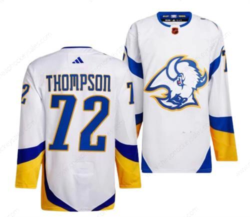 Men’s Buffalo Sabres #72 Tage Thompson White 2022-23 Reverse Retro Stitched Jersey